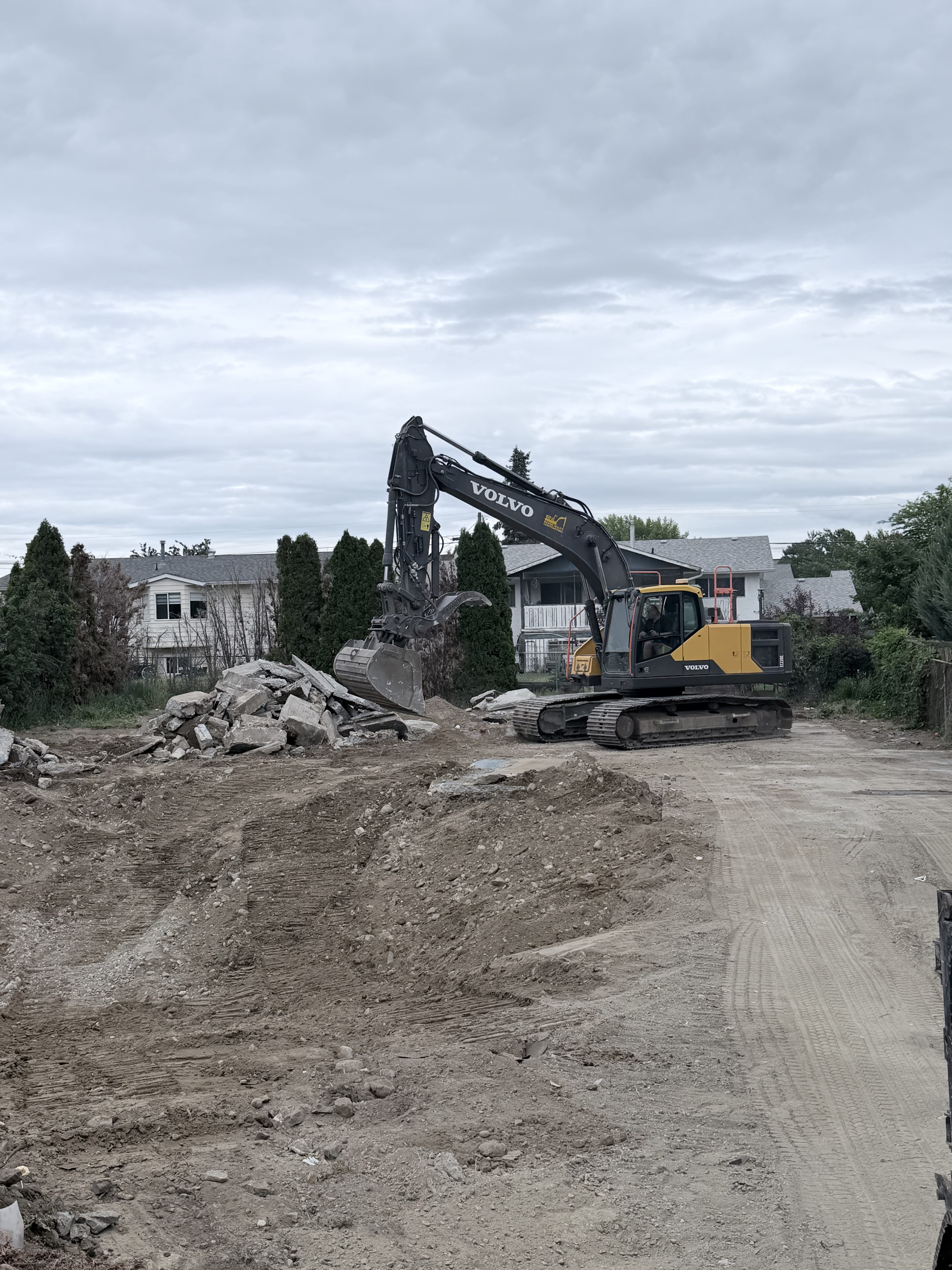 Clear Vision Maintenance crew on a commercial demolition site in Kelowna